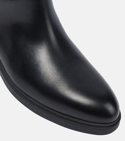 Loro Piana Kilda Leather Knee-high Boots In Black
