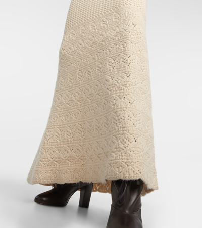 Shop Loro Piana Engadin Cashmere Crochet Maxi Dress In Neutrals