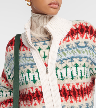 Loro Piana Cashmere Zip-up Sweater In Multicoloured