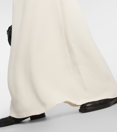 Loro Piana Flared Silk Gown In White
