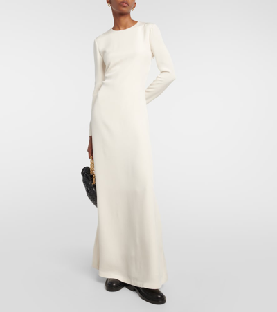 Loro Piana Flared Silk Gown In White
