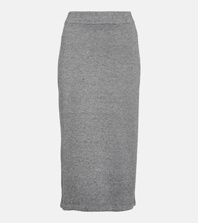 Shop Vince Jersey Midi Skirt In Grey