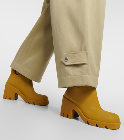 Shop Burberry Lf Rachel Ankle Boots In Yellow