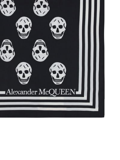 Shop Alexander Mcqueen Skull Scarf In Black/ivory