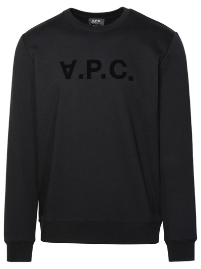 Shop Apc A.p.c. Black Organic Cotton Sweatshirt