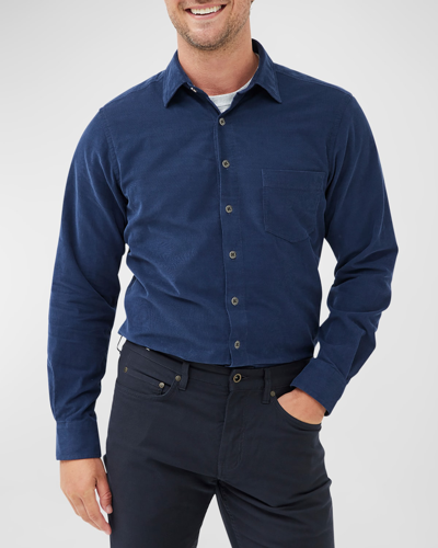 Shop Rodd & Gunn Men's Coal Stream Slim Fit Corduroy Casual Button-down Shirt In Indigo