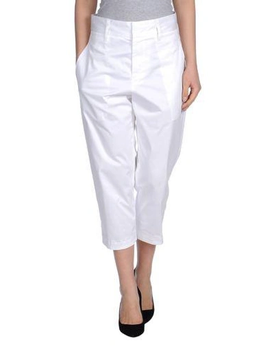 Shop Jil Sander Cropped Pants & Culottes In White