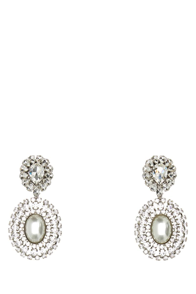 Shop Alessandra Rich Earrings In Crysilver