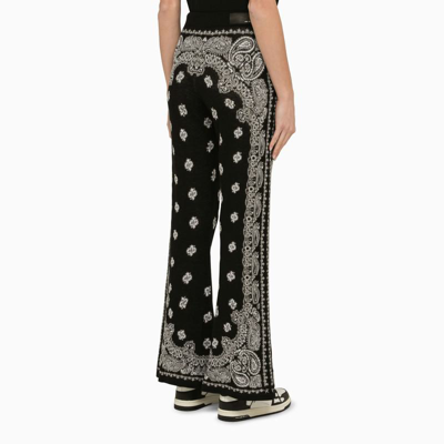 Shop Amiri Black/white Paisley Pattern Trousers