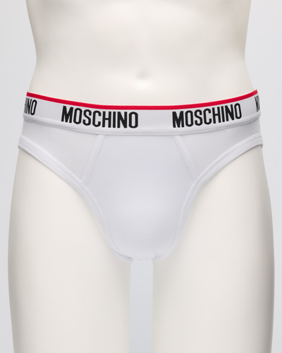 Shop Moschino Men's 2-pack Logo Briefs In Black Multi