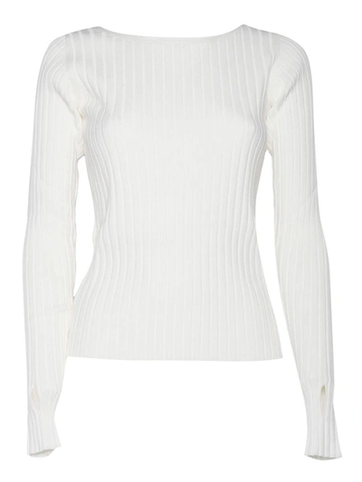 Ballantyne Wide Neck Pullover In White