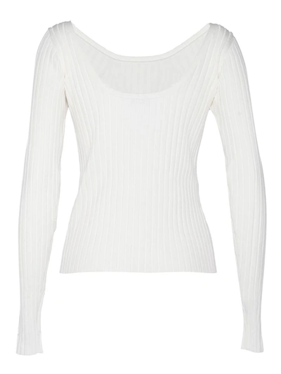 Ballantyne Wide Neck Pullover In White