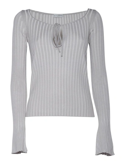 Ballantyne Ribbed Pullover In Gray