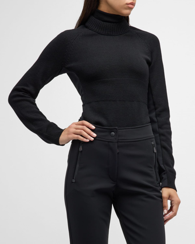 Shop Moncler Wool Turtleneck Sweater In Black