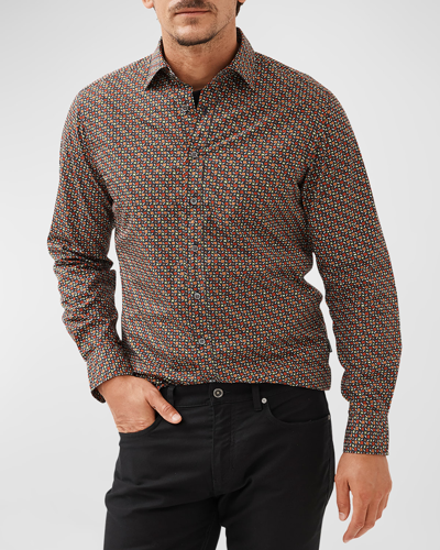 Shop Rodd & Gunn Men's Grantlea Printed Slim Fit Sport Shirt In Autumn