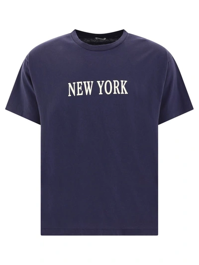 Shop Bode "new York" T-shirt In Blue