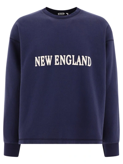 Shop Bode "new England" Crewneck In Blue