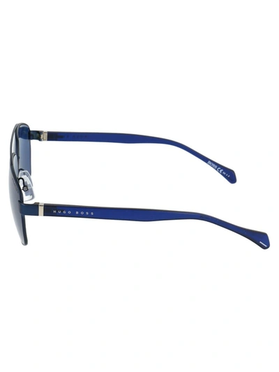 Shop Hugo Boss Boss  Sunglasses In Fllc3 Mtt Blue M