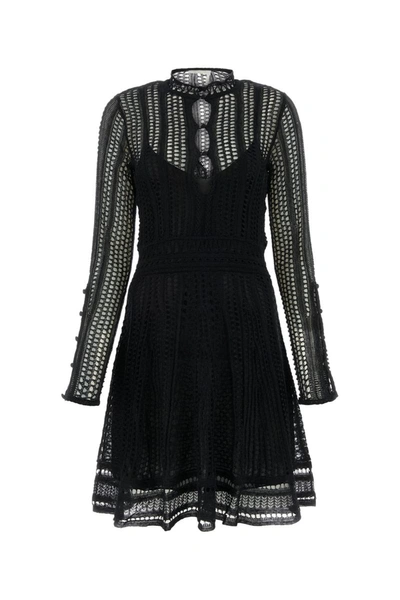Chloé Chloe Black Linen Blend Mini Dress In Black