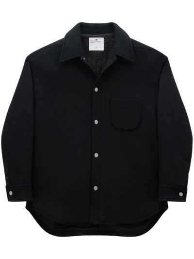Shop Courrèges Wool Shirt In Black