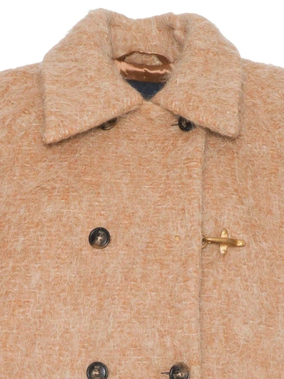 Shop Fay Double-breasted Coat In Brown