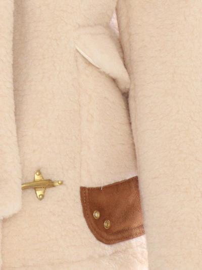 Fay 3 Hooks Shearling Jacket In Neutral