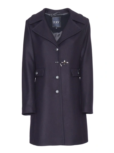 Shop Fay Single-breasted Coat In Blue
