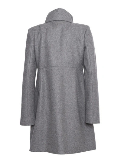Shop Fay Single-breasted Coat In Gray