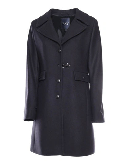 Shop Fay Single-breasted Coat In Black