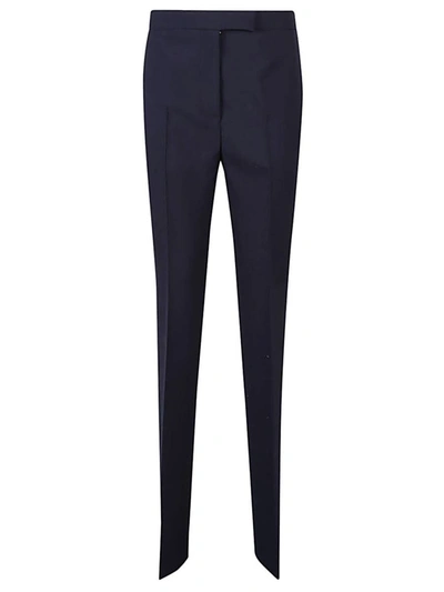 Ferragamo Slim Fit Wool Trousers In Blue