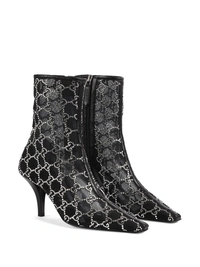 Shop Gucci Gg Net Boots In Black