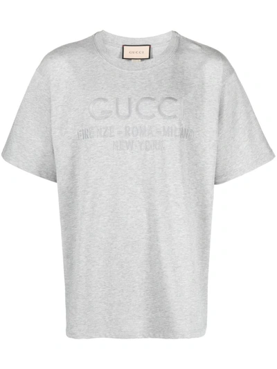 Shop Gucci Oversized Cotton T-shirt In Grey
