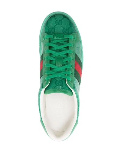 Shop Gucci Ace Gg Crystal Sneakers In Green