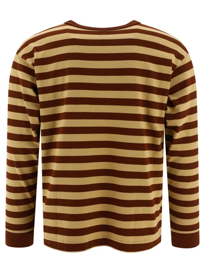 Shop Human Made Striped T-shirt In Brown