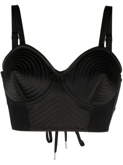 Shop Jean Paul Gaultier Conical Corset Cropped Top In Black
