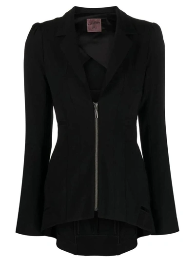 Shop Jean Paul Gaultier Asymmetric Jacket In Black