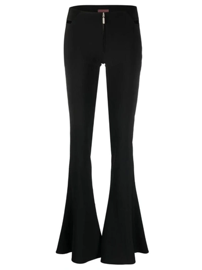 Shop Jean Paul Gaultier Flared Trousers In Black
