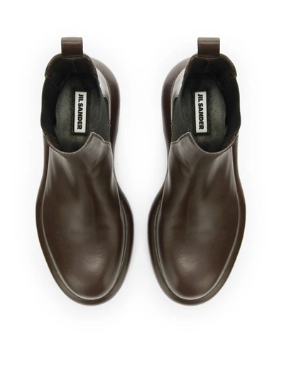 Shop Jil Sander Boots Shoes In Brown