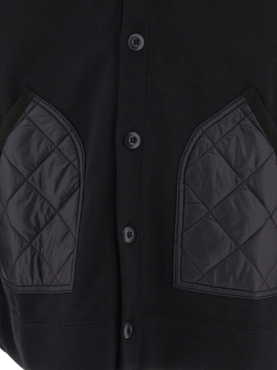 Shop Junya Watanabe Cardigan With Quilted Inserts In Black
