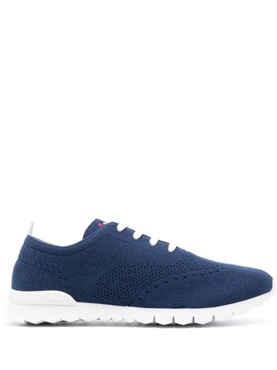 Kiton Dark Blue Low-top Sneakers In Blue