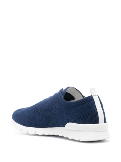 Kiton Dark Blue Low-top Sneakers In Blue