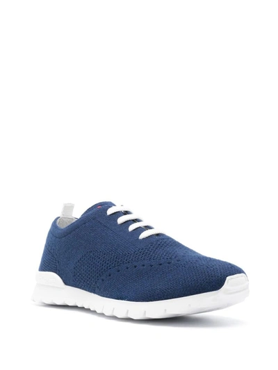 Kiton Dark Blue Low-top Sneakers In Blue