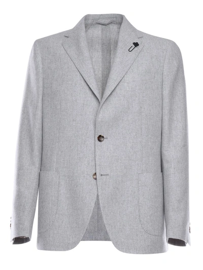 Shop Lardini Single-breasted Jacket In Gray