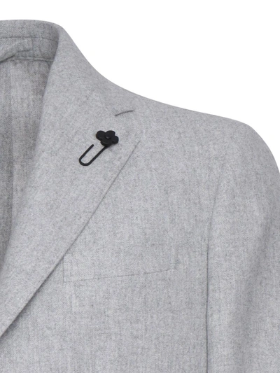 Shop Lardini Single-breasted Jacket In Gray