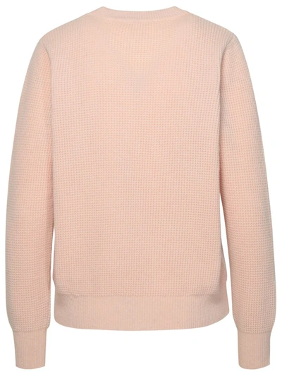 Shop Maison Kitsuné Black Wool Sweater In Pink