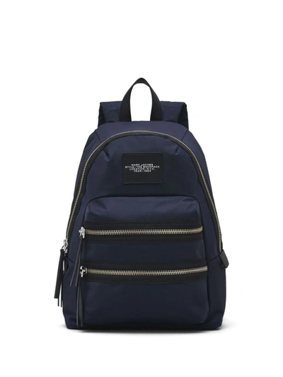 Marc Jacobs The Large Backpack Zipped Backpack In Midnight Blue