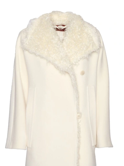 Shop Max Mara Studio Double-breasted Coat In White