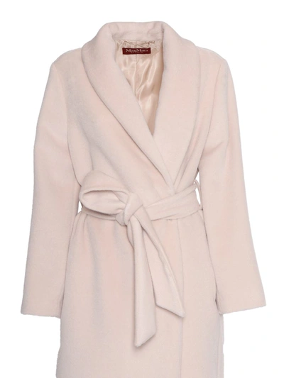 Shop Max Mara Studio Double-breasted Coat In Pink