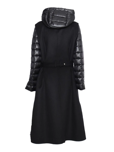 Shop Moorer Double-breasted Coat In Black
