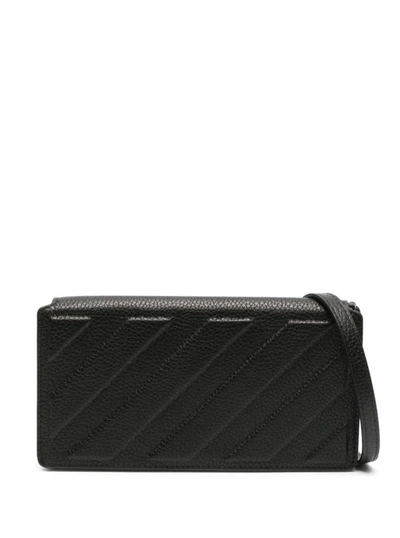 Shop Off-white 3d Diag Leather Crossbody Bag In Black